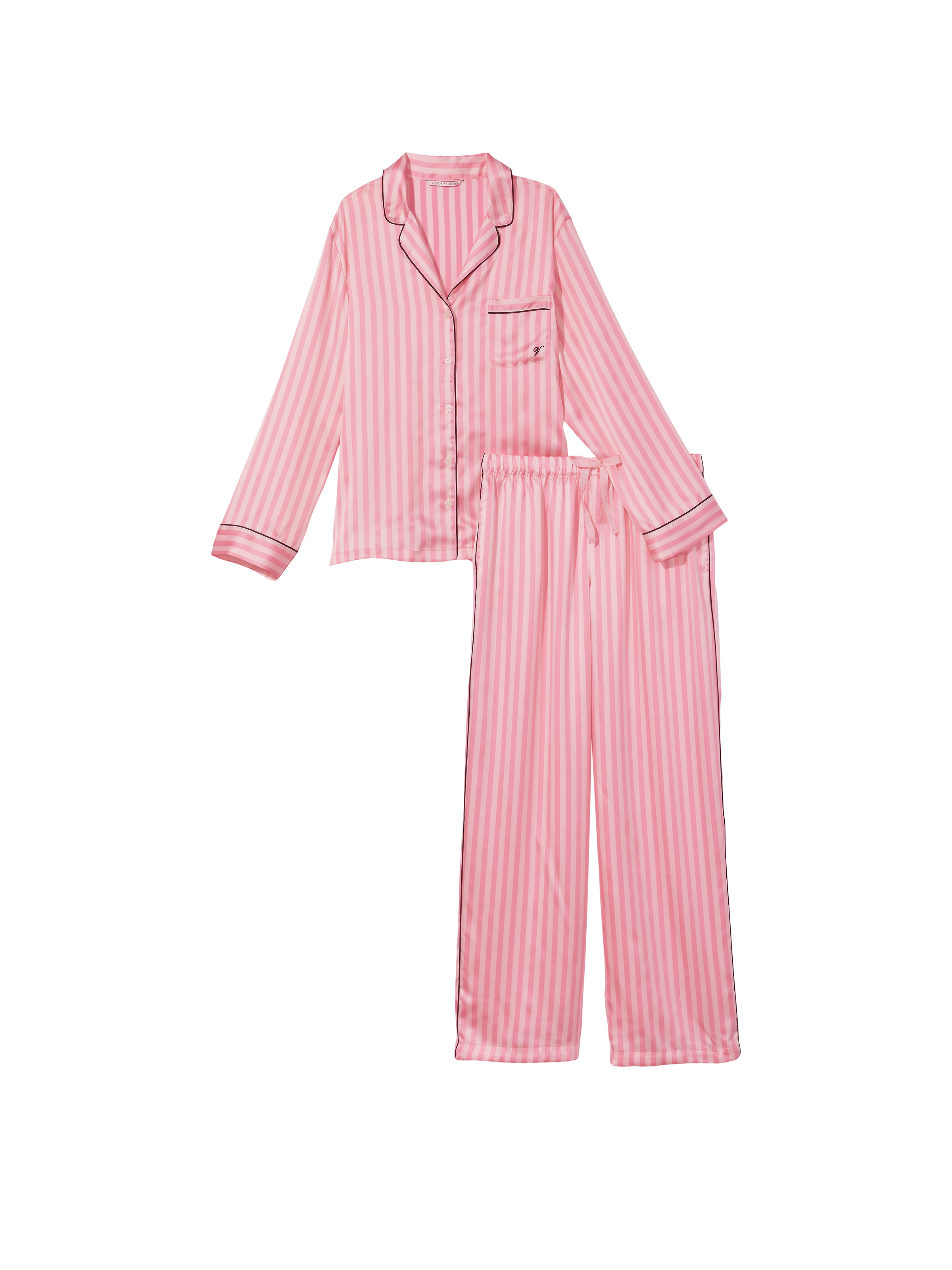 Satin Long PJ Set image number null
